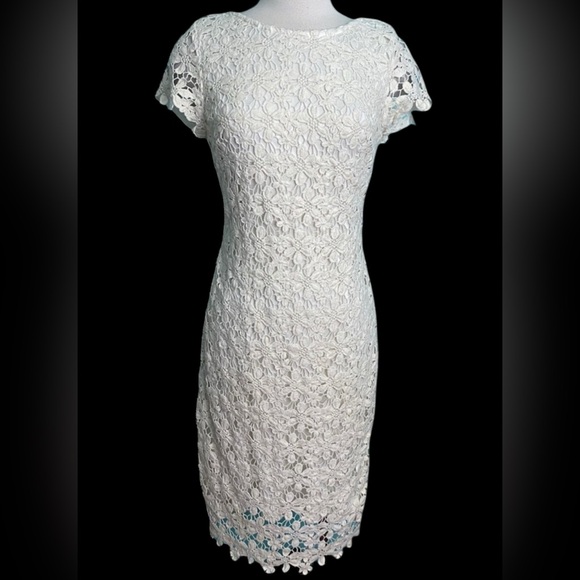 Cache white gold  floral crochet sz-8 - Picture 3 of 8